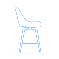 Furniture Stools Mid Century Back Line Tracing Svg Vector, Free Vectors File